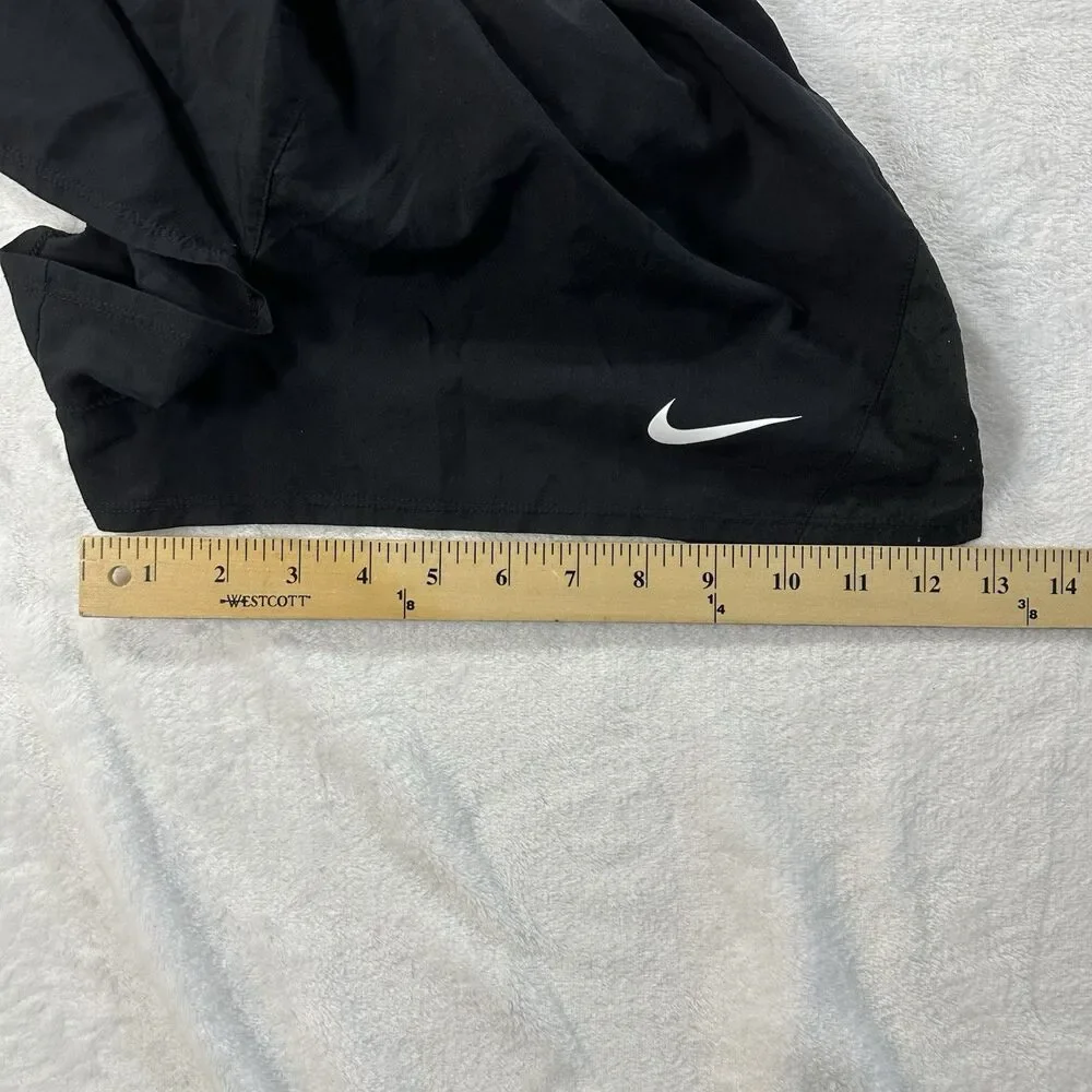 Nike Dri-FIT Womens Black Running‎ Athletic Shorts Size XL  Swoosh Activewear